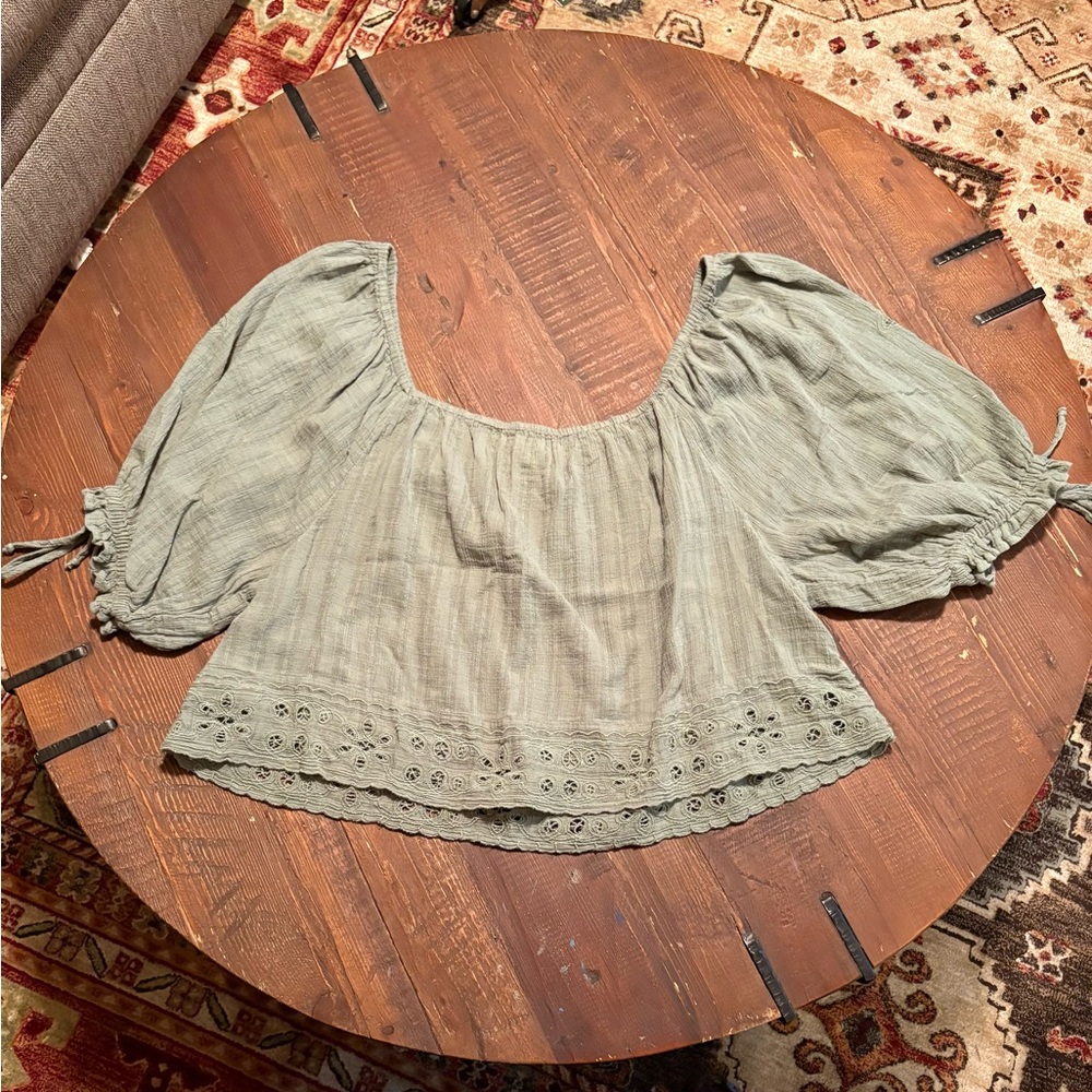 American Eagle Outfitters Sage Green Blouse